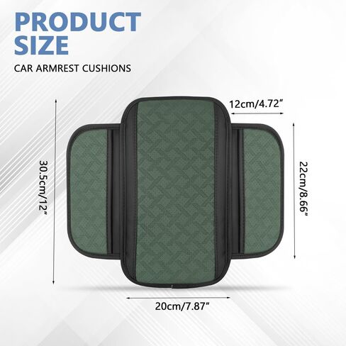 Car Center Console Cover, 12.2"×6.9" Leather Arm Rest Cover for Car, Comfortable Armrest Seat Box Cushion with Pocket, Armrest Cover Protector Universal Car Interior Accessories (Dark Green) in Saudi Arabia
