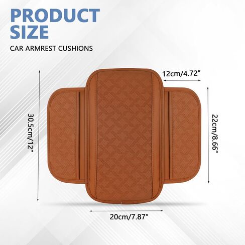 Car Center Console Cover, 12.2"×6.9" Leather Arm Rest Cover for Car, Comfortable Armrest Seat Box Cushion with Pocket, Armrest Cover Protector Universal Car Interior Accessories (Dark Green) in Saudi Arabia