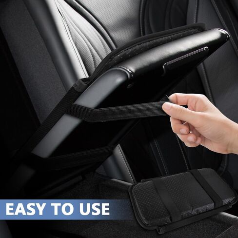 Car Center Console Cover, 12.2"×6.9" Leather Arm Rest Cover for Car, Comfortable Armrest Seat Box Cushion with Pocket, Armrest Cover Protector Universal Car Interior Accessories (Dark Green) in Saudi Arabia