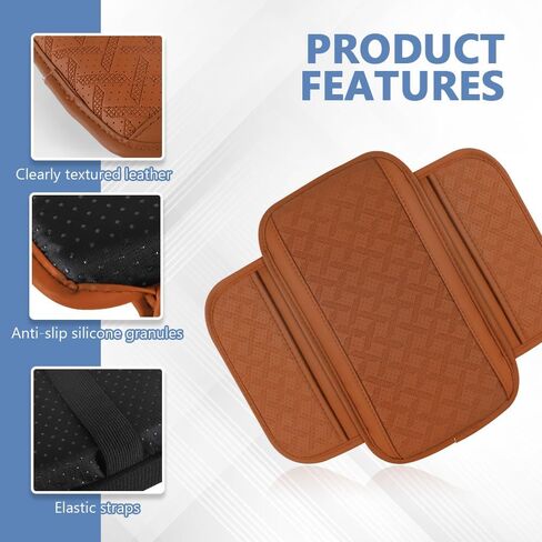Car Center Console Cover, 12.2"×6.9" Leather Arm Rest Cover for Car, Comfortable Armrest Seat Box Cushion with Pocket, Armrest Cover Protector Universal Car Interior Accessories (Dark Green) in Saudi Arabia
