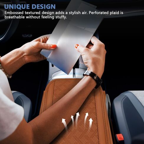Car Center Console Cover, 12.2"×6.9" Leather Arm Rest Cover for Car, Comfortable Armrest Seat Box Cushion with Pocket, Armrest Cover Protector Universal Car Interior Accessories (Dark Green) in Saudi Arabia