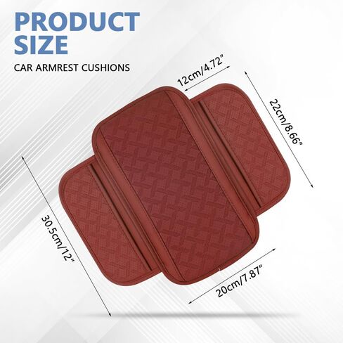Car Center Console Cover, 12.2"×6.9" Leather Arm Rest Cover for Car, Comfortable Armrest Seat Box Cushion with Pocket, Armrest Cover Protector Universal Car Interior Accessories (Dark Green) in Saudi Arabia