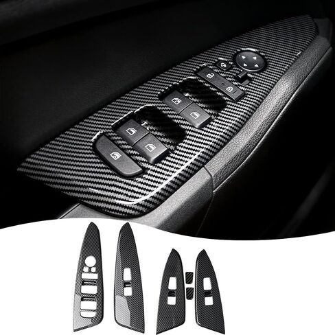 Armrest Window Switch Panel Cover，for Kia Sportage 2023 2024 2025，Door Window Control Panel Cover Car Sport Interior Accessories - Carbon Fiber in Saudi Arabia