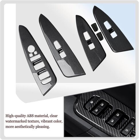 Armrest Window Switch Panel Cover，for Kia Sportage 2023 2024 2025，Door Window Control Panel Cover Car Sport Interior Accessories - Carbon Fiber in Saudi Arabia