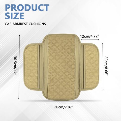 Car Center Console Cover, 12.2"×6.9" Leather Arm Rest Cover for Car, Comfortable Armrest Seat Box Cushion with Pocket, Armrest Cover Protector Universal Car Interior Accessories (Dark Green) in Saudi Arabia