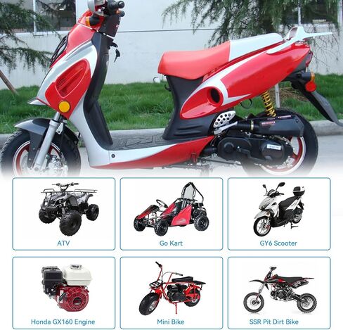 38mm(1-1/2") Air Filter Compatible with GY6 139QMB 125cc 110cc 50cc Taotao Baja Jonway Roketa Loncin Scooter Moped ATV Quad 4 Wheeler Go Kart Pit Dirt Bike Parts Silver with Fuel Line in Saudi Arabia