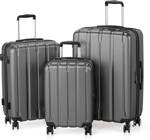 Karl home Suitcase Set 3 Piece, PC+ABS Hardshell Luggage Set with TSA Lock & Spinner Wheels, Lightweight Carry on Checked Luggage for Women Men (20"/24"/28", Rose Gold) in Saudi Arabia