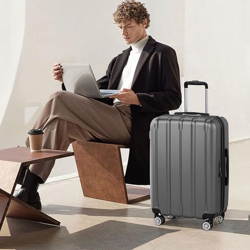 Karl home Suitcase Set 3 Piece, PC+ABS Hardshell Luggage Set with TSA Lock & Spinner Wheels, Lightweight Carry on Checked Luggage for Women Men (20"/24"/28", Rose Gold) in Saudi Arabia