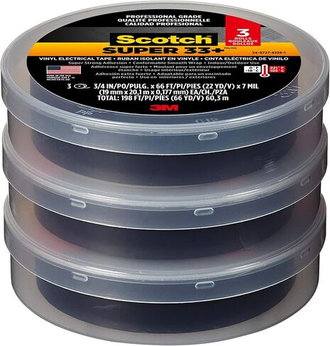 3M Scotch 700 Electrical Tape, 3/4 in x 66 ft x 7 mil, Vinyl Insulating Tape for Excellent Mechanical Protection, For Primary Insulation Up to 600V, For Indoor and Outdoor Use (03429NA) in Kuwait