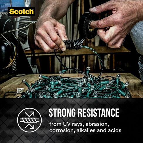 3M Scotch 700 Electrical Tape, 3/4 in x 66 ft x 7 mil, Vinyl Insulating Tape for Excellent Mechanical Protection, For Primary Insulation Up to 600V, For Indoor and Outdoor Use (03429NA) in Kuwait