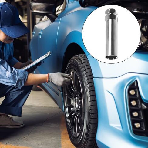 Car 6 Point Spline Lug Nuts Key Tuner Socket Tool, Automotive Wheel Lock Removal Replacement with 3/4" 19mm & 13/16" 21mm Hex, Compatible M12x1.5 1.25 1/2-20 Thread (Black) in Saudi Arabia