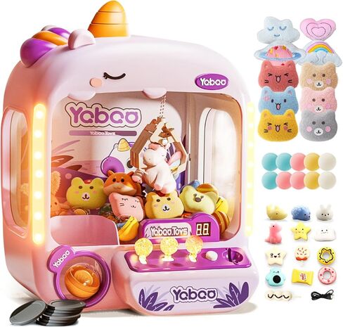 آلة مخلب صغيرة للأطفال، ألعاب الفتيات وحيد القرن الإلكترونية آلة بيع ألعاب الأركيد مع ألعاب فيدجيت من القطيفة يمكن إعادة تعبئتها من الداخل، موزع آلة الحلوى لجوائز صغيرة، هدايا عيد الميلاد وحفلات أعياد الميلاد in Kuwait