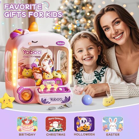 آلة مخلب صغيرة للأطفال، ألعاب الفتيات وحيد القرن الإلكترونية آلة بيع ألعاب الأركيد مع ألعاب فيدجيت من القطيفة يمكن إعادة تعبئتها من الداخل، موزع آلة الحلوى لجوائز صغيرة، هدايا عيد الميلاد وحفلات أعياد الميلاد in Kuwait