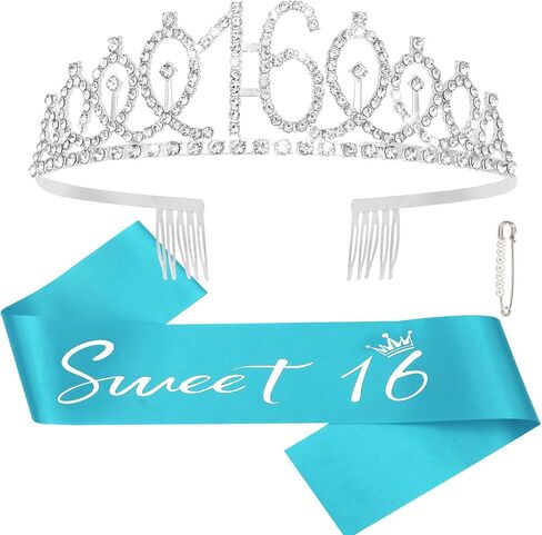 Cavetee Happy 10th Birthday Sash and Crown 10th Decorts for Girls Blue إنه عيد ميلادي للهدايا العاشرة لعيد الميلاد in Saudi Arabia