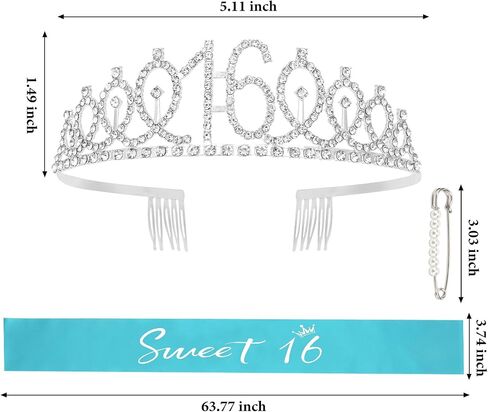 Cavetee Happy 10th Birthday Sash and Crown 10th Decorts for Girls Blue إنه عيد ميلادي للهدايا العاشرة لعيد الميلاد in Saudi Arabia