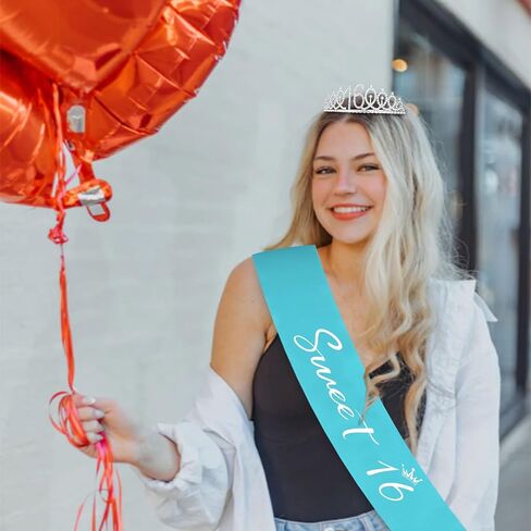 Cavetee Happy 10th Birthday Sash and Crown 10th Decorts for Girls Blue إنه عيد ميلادي للهدايا العاشرة لعيد الميلاد in Saudi Arabia
