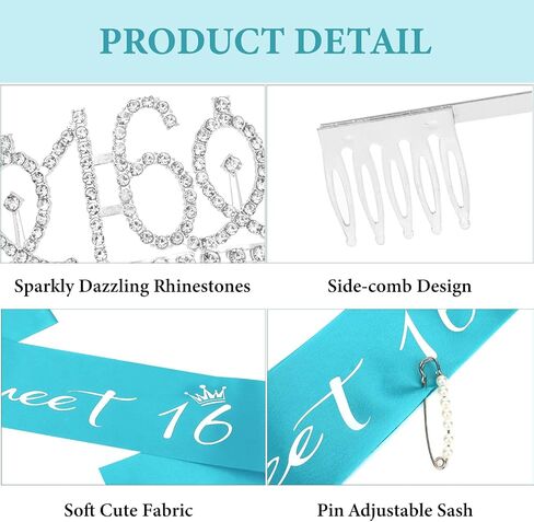 Cavetee Happy 10th Birthday Sash and Crown 10th Decorts for Girls Blue إنه عيد ميلادي للهدايا العاشرة لعيد الميلاد in Saudi Arabia