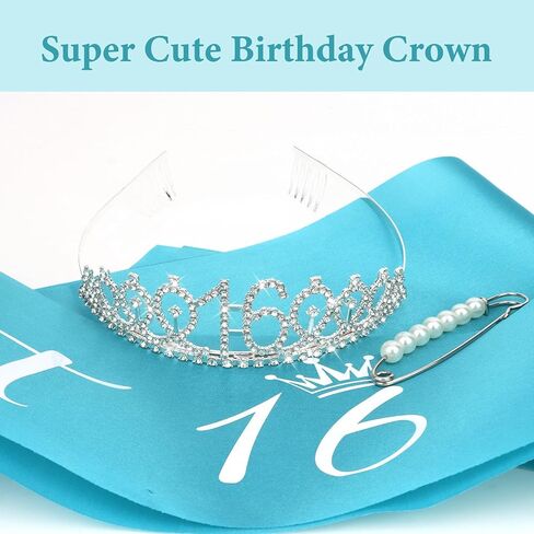 Cavetee Happy 10th Birthday Sash and Crown 10th Decorts for Girls Blue إنه عيد ميلادي للهدايا العاشرة لعيد الميلاد in Saudi Arabia