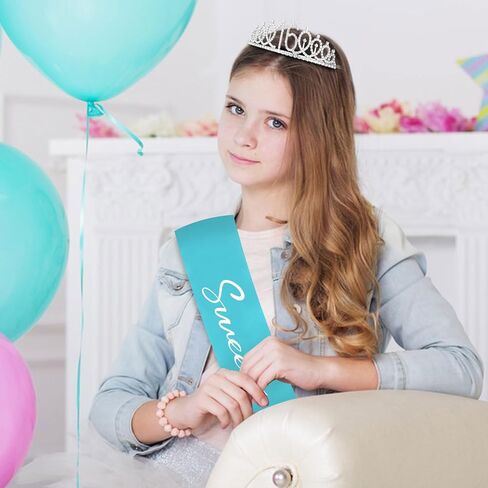 Cavetee Happy 10th Birthday Sash and Crown 10th Decorts for Girls Blue إنه عيد ميلادي للهدايا العاشرة لعيد الميلاد in Saudi Arabia