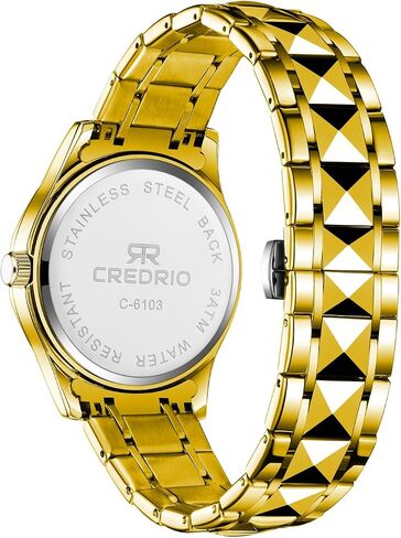 Watch for Men Stainless Steel Waterproof Diamond Business Dress Analog Quartz Luminous Date Two Tone Luxury Casual Wrist Watch in Saudi Arabia
