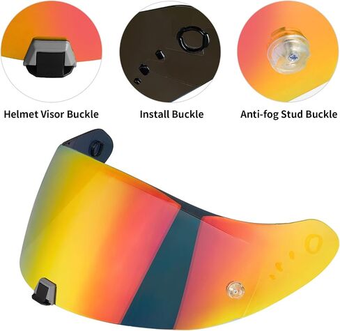 VCOROS T520 Helmet Shield Visor for ST1400/R1 - T520 Full Face Shield Helmet Visor Accessories for T520 ST1400 R1 (Chrome Red) in Saudi Arabia