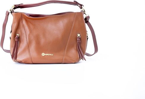 Baroncelli Leather Tote Bag, Medium Size, Genuine Italian Pebbled Leather, Designed and Made in Italy in Kuwait