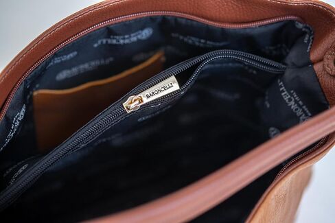 Baroncelli Leather Tote Bag, Medium Size, Genuine Italian Pebbled Leather, Designed and Made in Italy in Kuwait