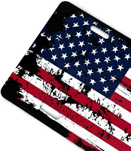 Vintage American Flags Front License Plate Aluminum Decorative License Plates Funny Metal Car Plate 6"X12" Novelty Vanity Tag Cover with 4 Holes Car Decor Accessory in Saudi Arabia