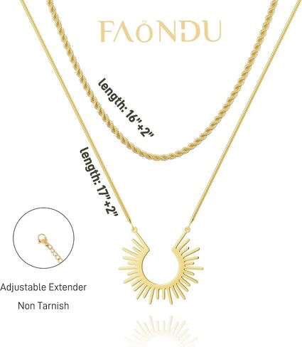 Layered Gold Neckleces for Women, Herringbone Dainty 14K Gold Plated Pendant Necklace for Women Layering Stack Choker Chain Necklace Non Tarnish Trendy Snake Paperclip Necklace Set Jewelry for Women Gift in Saudi Arabia