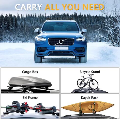 220lbs Lockable Roof Rack Cross Bars Compatible with Volvo XC90 XC-90 2016-2025,Heavy Duty Aluminum Roof Rails Crossbars Cargo Bars Canoe Snowboard Rooftop Black Carrier Luggage in Saudi Arabia