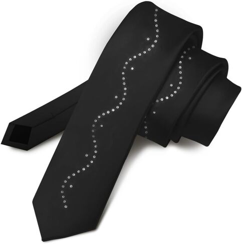 Slim Skinny Rhinestone Ties for Men & Women - Glitter Sparkly Ties for Men & Women in Saudi Arabia