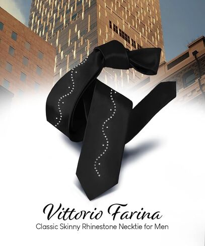 Slim Skinny Rhinestone Ties for Men & Women - Glitter Sparkly Ties for Men & Women in Saudi Arabia