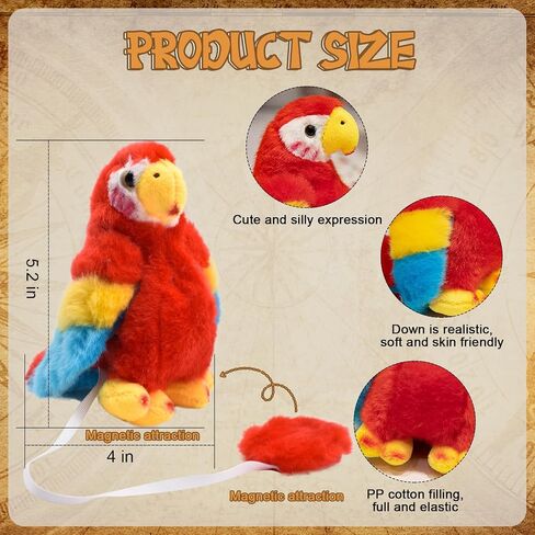 Pirate Parrot Plush Shoulder Stuffed Pirate Party Costume Accessories Animal Toys Cute Plushies for Kids in Saudi Arabia