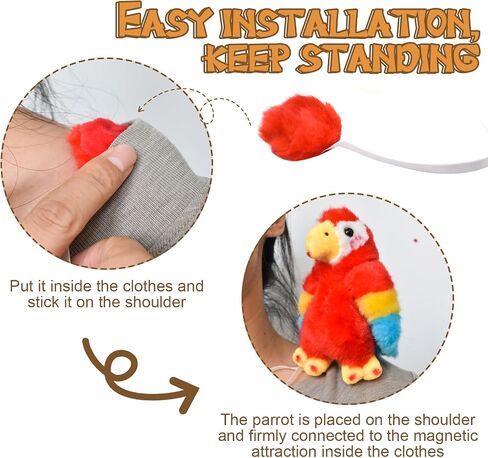 Pirate Parrot Plush Shoulder Stuffed Pirate Party Costume Accessories Animal Toys Cute Plushies for Kids in Saudi Arabia