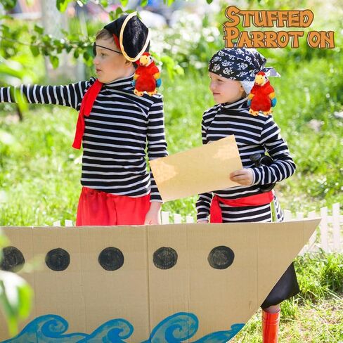 Pirate Parrot Plush Shoulder Stuffed Pirate Party Costume Accessories Animal Toys Cute Plushies for Kids in Saudi Arabia