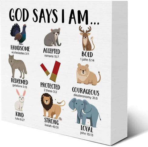God Says I Am Princess Sign Positive Affirmation Wooden Sign Christian Inspirational Gifts for Kids Teen Girl Room Bedroom Dorm Home Shelf Bible Verse Decor 5 X 5 Inches in Saudi Arabia