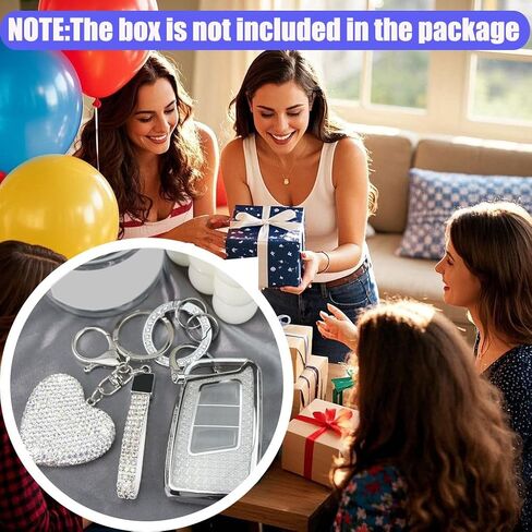 Key Fob Cover with Diamond Keychain Car Key Holder Compatible with VW Volkswagen Atlas Tiguan Passat Jetta GLI Taos Arteon Smart Remote Key Protector for Women, (Silver-Heart) in Saudi Arabia