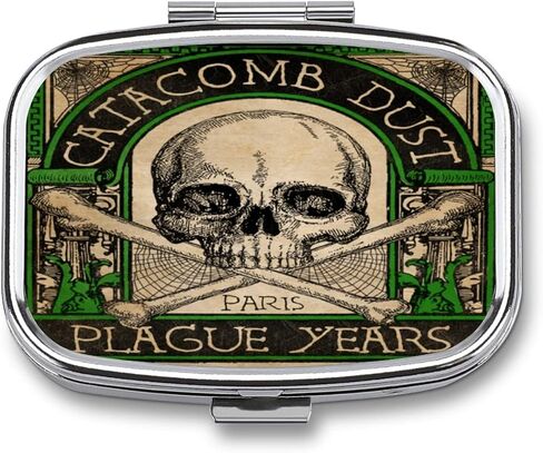 Metal 2 Compartment Pill Organizer Travel Friendly Portable Compact Pill Box Cute Pill Case to Hold Vitamins/Fish Oil/Supplements/Meds/Tablet for Purse/Pocket (Concentrated Poison) 1 in Saudi Arabia