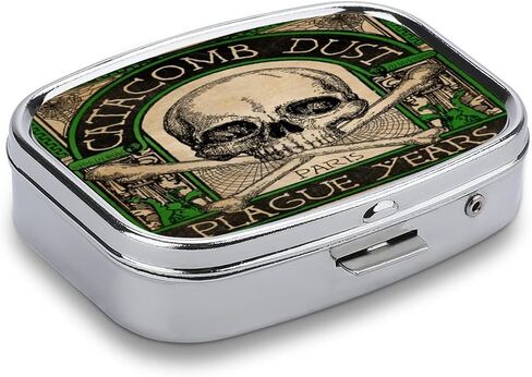 Metal 2 Compartment Pill Organizer Travel Friendly Portable Compact Pill Box Cute Pill Case to Hold Vitamins/Fish Oil/Supplements/Meds/Tablet for Purse/Pocket (Concentrated Poison) 1 in Saudi Arabia
