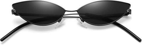 MEETSUN Retro Vintage Cat Eye Sunglasses For Women Men Narrow Small Oval Glasses Petals Shape Curved Temple Design in Kuwait