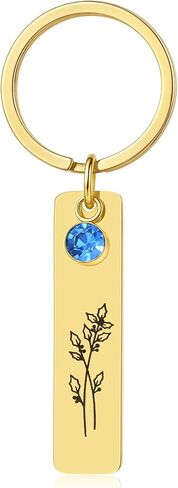 YeGieonr Birth Flower Keychains for Women, Key Chains Women Cute, Cool Keyring Gifts for Mom Grandma Daughter Friends in Kuwait
