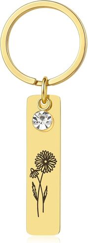 YeGieonr Birth Flower Keychains for Women, Key Chains Women Cute, Cool Keyring Gifts for Mom Grandma Daughter Friends in Kuwait
