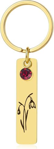 YeGieonr Birth Flower Keychains for Women, Key Chains Women Cute, Cool Keyring Gifts for Mom Grandma Daughter Friends in Kuwait