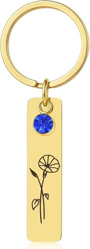 YeGieonr Birth Flower Keychains for Women, Key Chains Women Cute, Cool Keyring Gifts for Mom Grandma Daughter Friends in Kuwait