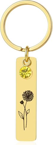 YeGieonr Birth Flower Keychains for Women, Key Chains Women Cute, Cool Keyring Gifts for Mom Grandma Daughter Friends in Kuwait