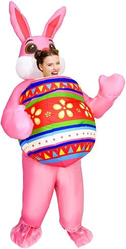 Inflatable Easter Bunny Costume Adult Blow up Easter Egg Rabbit Outfit Funny Bunny Mascot Costume Suit for Women Men in Saudi Arabia