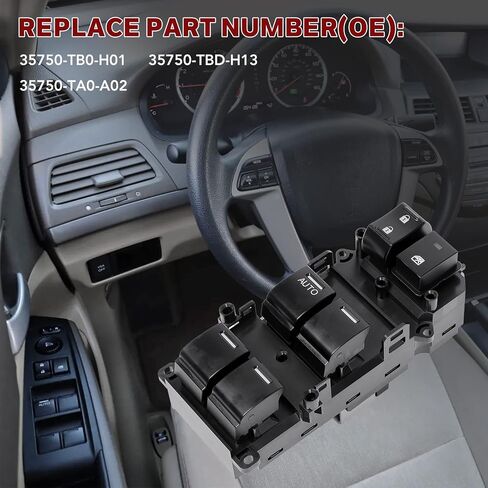 35750-TB0-H01 Side Side Side Power Switch استبدال Honda Accord 2009 2009 2010 2011 ، استبدل# 35750-TBD-H13 ، 35750-TA0-A02 in Kuwait