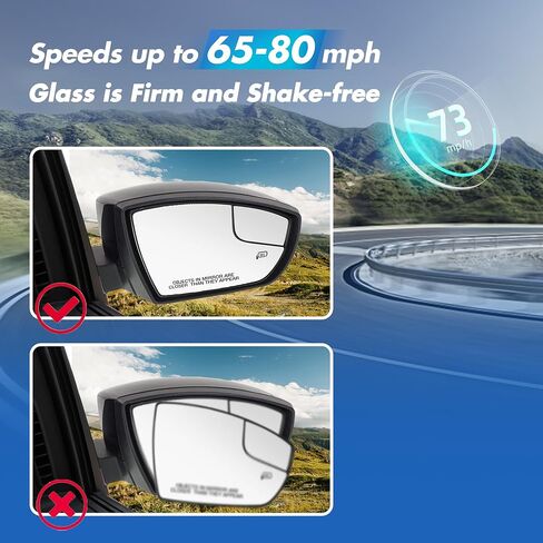 Passenger Side Mirror Glass Replacement for Ford Escape 2013 2014 2015 2016, Ford C-MAX Mirror Glass 2013-2018, Right Heated Mirrors with Rear Holder, CJ5Z17K707B in Saudi Arabia
