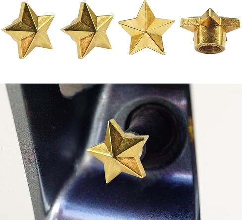 4PCS Star Tire Valve Stem Caps- Five-Pointed Star Shaped Car Wheel Tire Valve Caps with Rubber O-Ring- Car Tire Air Cap Dust Proof Covers- Universal Leak-Proof Wheel Stem Cover for Most Cars (Black) in Saudi Arabia