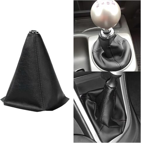 Car Shift Boot Cover, PU Leather Manual Automatic Vehicle Shifter Lever Knob Dust Protector, Dustproof Gear Shift Protection Sleeve Gaiter, Universal Automotive Accessories(Black Line) in Saudi Arabia